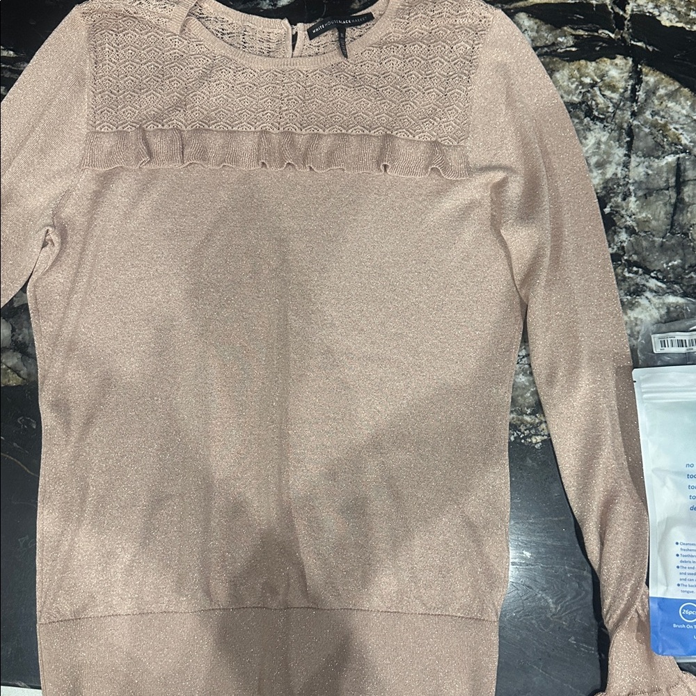 White House Black Market Ruffle Detail Sweater